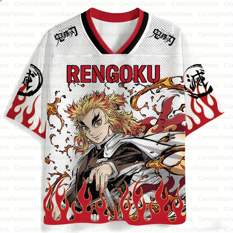 Cosplay Flame Prop - Camiseta Oversize con Cuello en V