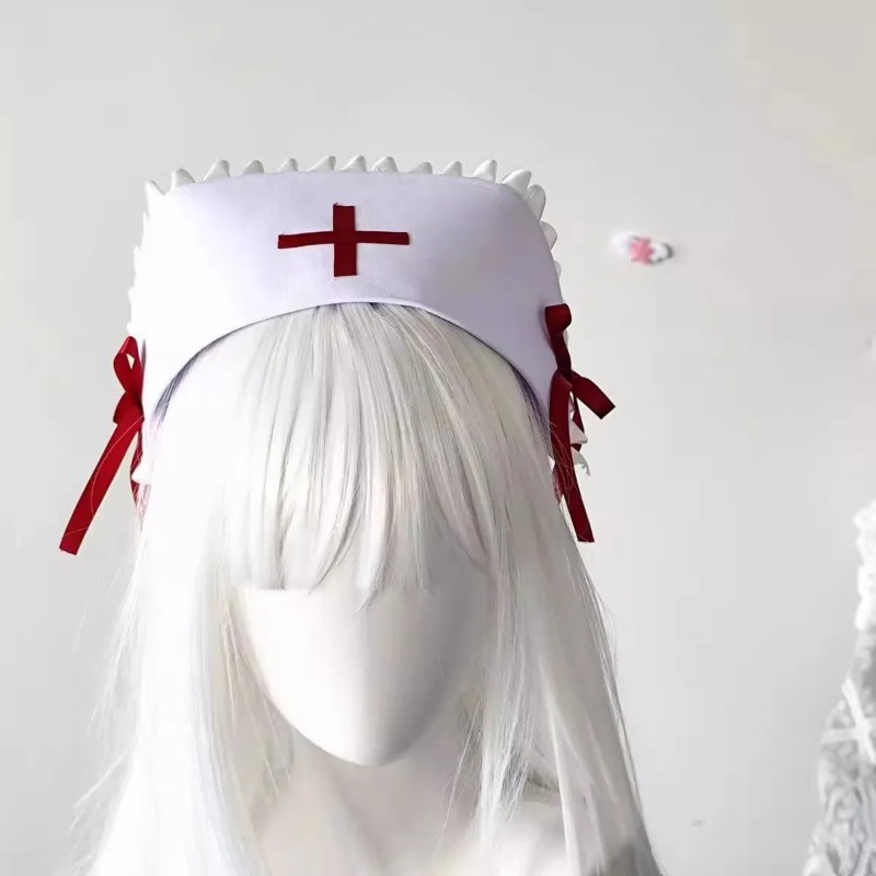 Cosplay Prop Bow - Nuevo gorro de enfermera gótico Y2K